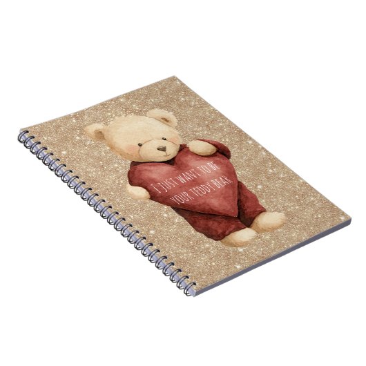 Teddy Bear Red Heart Notitieboek (Rechterzijde)