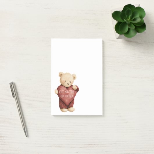 Teddy Bear Red Heart Post-it® Notes (Kantoor)