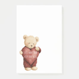 Teddy Bear Red Heart Post-it® Notes
