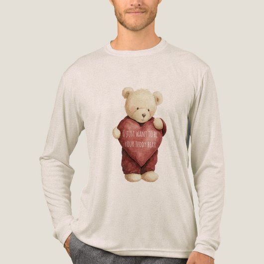 Teddy Bear Red Heart Tri-Blend Shirt (Voorkant volledig)