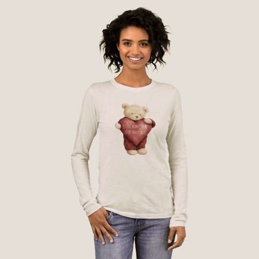 Teddy Bear Red Heart Tri-Blend Shirt (Voorkant)