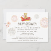 *~* Teddy Bear Red Plane Baby Boy Shower Kaart (Achterkant)