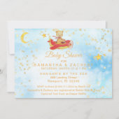 * Teddy Bear Red Plane Baby Stars Jongensdouche Kaart (Achterkant)