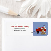 Teddy Bear Red Wagon PRINTABLE ADRESETIKETTEN Etiket (Insitu)