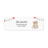 Teddy Bear Return Address Labels White (Voorkant)