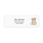 Teddy Bear Return Address Labels White (Voorkant)