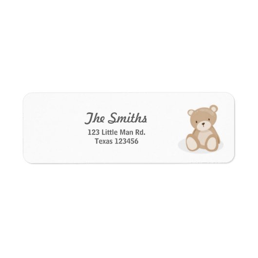 Teddy Bear Return Address Labels White (Voorkant)