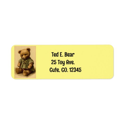 Teddy Bear Return Label (Voorkant)