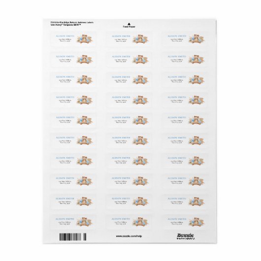 Teddy Bear Return Label (Full Sheet)