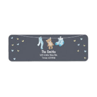 Teddy Bear Return Label Blauw