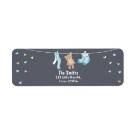 Teddy Bear Return Label Blauw