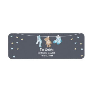 Teddy Bear Return Label Blauw