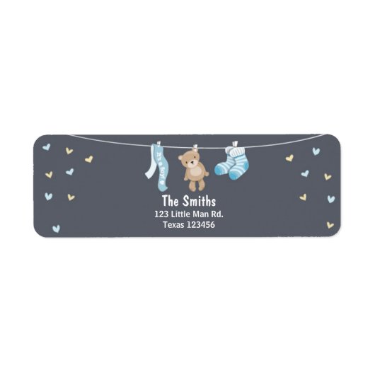 Teddy Bear Return Label Blauw (Voorkant)