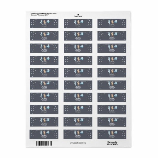 Teddy Bear Return Label Blauw (Full Sheet)