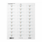 Teddy Bear Return Label White Blue (Full Sheet)