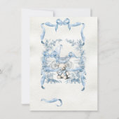 Teddy Bear Ribbon strik waterverf baby shower Kaart (Achterkant)