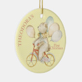Teddy Bear Ride Bike Baby's First Keramisch Ornament (Rechts)