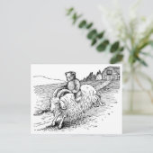 Teddy Bear Riding a Goat Briefkaart (Staand voorkant)