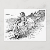Teddy Bear Riding a Goat Briefkaart (Voorkant)