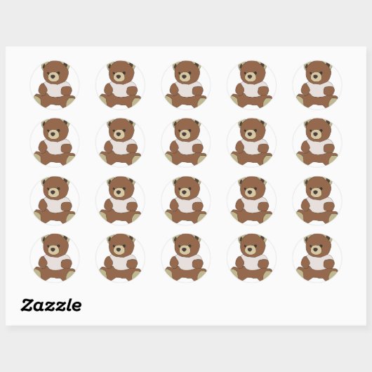 Teddy Bear Ronde Sticker (Vel)