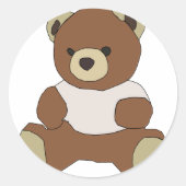 Teddy Bear Ronde Sticker (Voorkant)