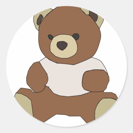 Teddy Bear Ronde Sticker (Voorkant)