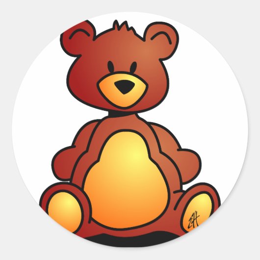 Teddy Bear Ronde Sticker (Voorkant)