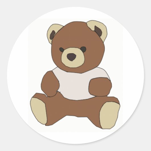 Teddy Bear Ronde Sticker (Voorkant)
