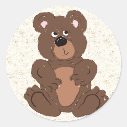 Teddy Bear Ronde Sticker (Voorkant)