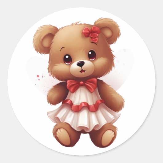 Teddy Bear Ronde Sticker (Voorkant)