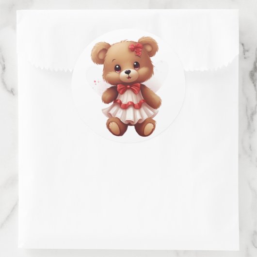 Teddy Bear Ronde Sticker (Tas)