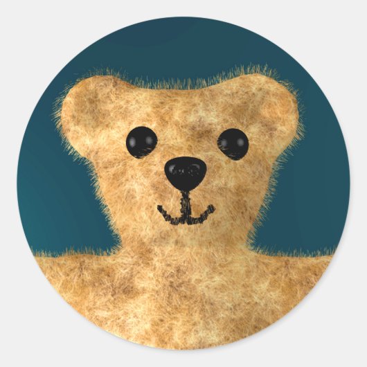 Teddy Bear Ronde Sticker (Voorkant)