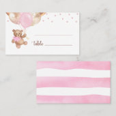 Teddy Bear Roos Gold Balloons Baby shower  Plaatskaartje (Voorkant / Achterkant)