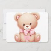Teddy Bear Roze Baby Girl Douche Uitnodiging (Voorkant)