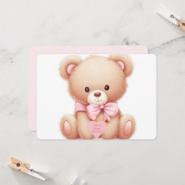 Teddy Bear Roze Baby Girl Douche Uitnodiging