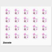 Teddy Bear Roze Baby shower Dank u Ronde Sticker (Vel)