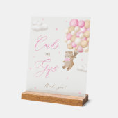 Teddy Bear Roze Baby shower Kaarten & geschenken Acryl Bord (Hoek)
