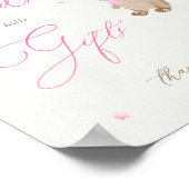 Teddy Bear Roze Baby shower Kaarten & geschenken Poster (Hoek)