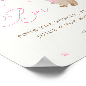 Teddy Bear Roze Baby shower Mimosa Bar Poster (Hoek)