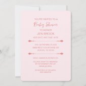 Teddy Bear roze Baby shower uitnodiging (Achterkant)