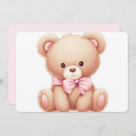 Teddy Bear roze Baby shower uitnodiging