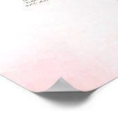 Teddy Bear Roze Baby shower Zitkaart Poster (Hoek)