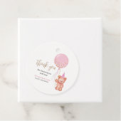 Teddy Bear Roze Ballon Meisje Baby shower Dank u Bedankjes Labels (In situ)