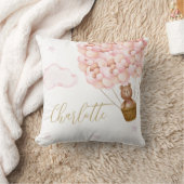 Teddy Bear Roze Ballonnen Baby Nursery Kussen (Deken)