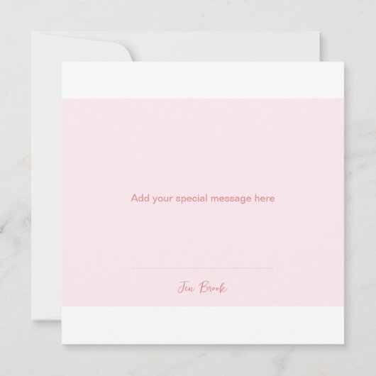 Teddy Bear roze bedankkaart (Achterkant)