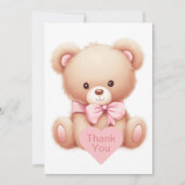 Teddy Bear Roze Fotocollage Dank u kaart (Voorkant)