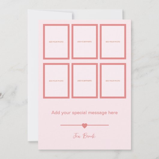 Teddy Bear Roze Fotocollage Dank u kaart (Achterkant)