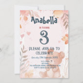 Teddy Bear roze meisje verjaardagsfeestje Kaart (Voorkant)