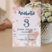 Teddy Bear roze meisje verjaardagsfeestje Kaart