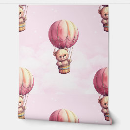 Teddy Bear Roze Patroon Baby Kwekerij Kamer Behang